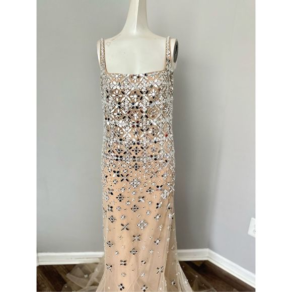 GEORGES HOBEIKA Square Neck Beaded Tulle Gown $7950 - Picture 9 of 13
